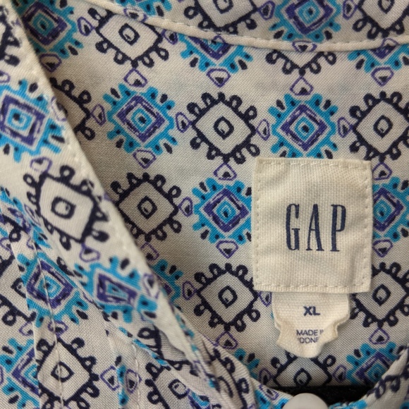 Gap Peplum Tank/White, Blue/Black / Sz XL - Picture 3 of 5